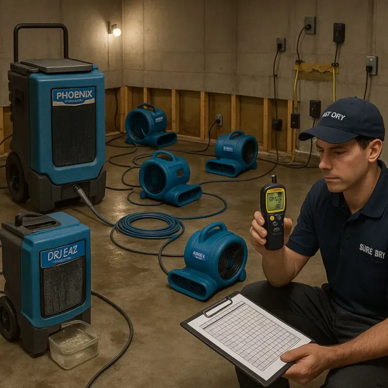 Structural Drying and Dehumidification process in North River Shores, FL